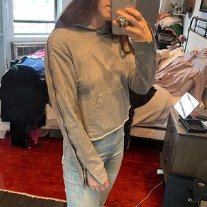 RTA zip-sleeve cropped hoody